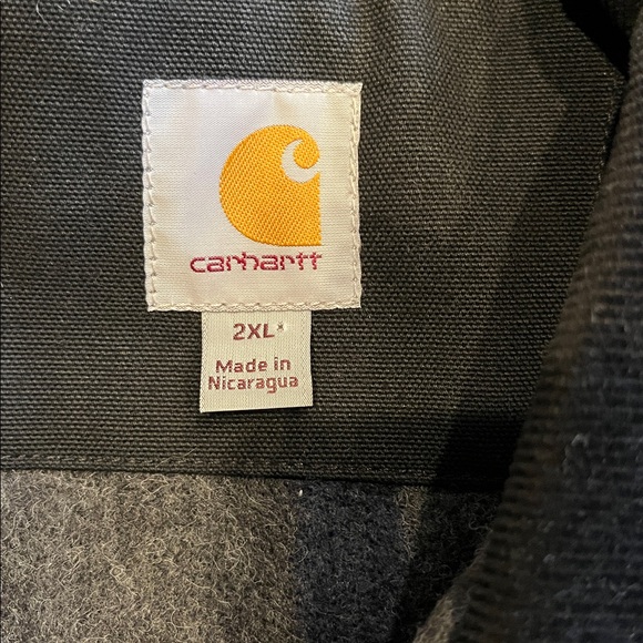 Carhartt Black Chore Jacket Cotton Canvas Heavy Barn Field Coat Blanket Mens 2XL - Picture 2 of 16